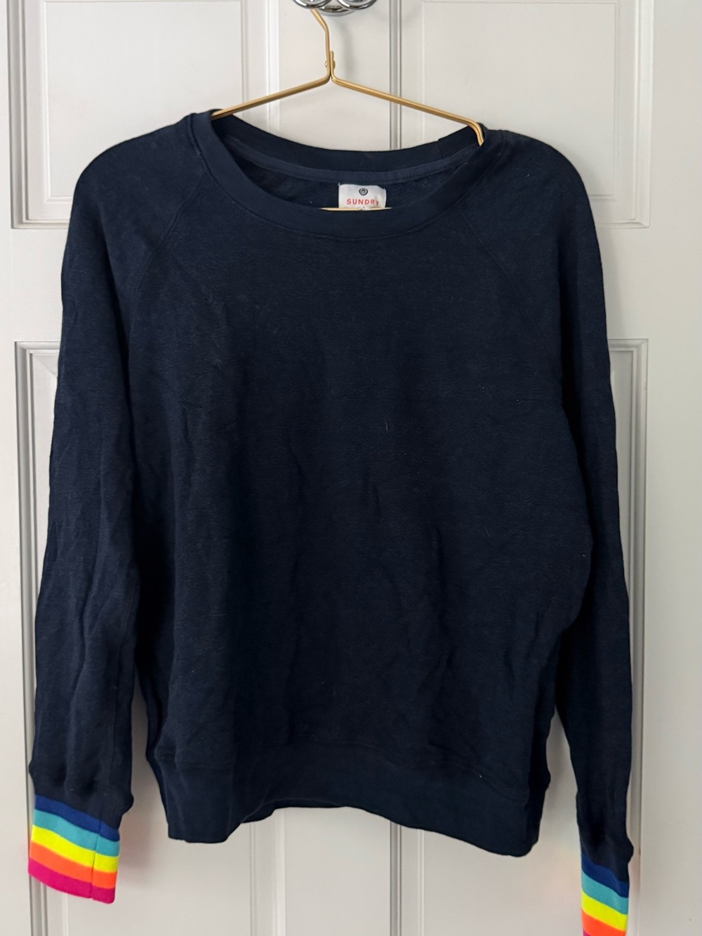 Sundry Navy Pullover Crewneck Sweatshirt Size 2